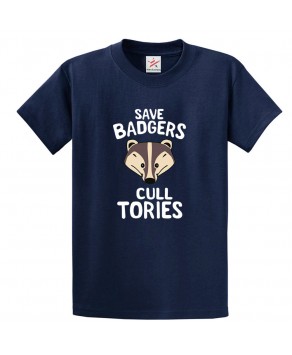 Save Badgers Cull Tories Anti-cull Movement  Animal Rights Graphic Print Style Political Unisex Kids & Adult T-shirt